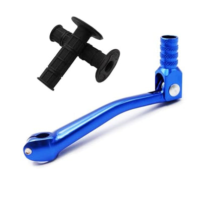 PRO BAT 11mm/0.43'' Motorcycle Gear Shift Lever + 22mm Hand Grips | For 50cc 70cc 90cc 110cc 125cc 140cc 150cc 200cc 250cc Quad Pit Dirt Bike ATV Buggy Blue - color: Blue