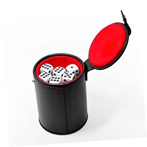Abaodam Double Layer Silent Dice Cup for Ktv Bar Games Pu Leather and Felt Dice Storage for Parties and Entertainment