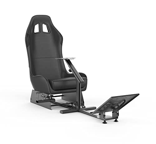 Sim Racing Cockpit with Seat | Compatible with G29 G920 G923 T248X T248 T300RS TX F458 T500RS| Easy to Install Racing Wheel Stand for PS5, Xbox, PC Gaming (Black/Black) - color: Black/Black