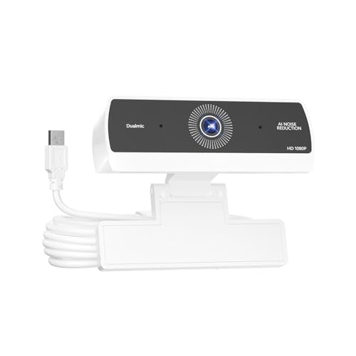 Webcam for PC,HD 1080P USB Plug-and-Play Computer Web Camera, HighDefinition Webcam for Desktop Laptop,Ideal for Online Class, Video ConferenceLive Streaming & Gaming - color: 1080P-white