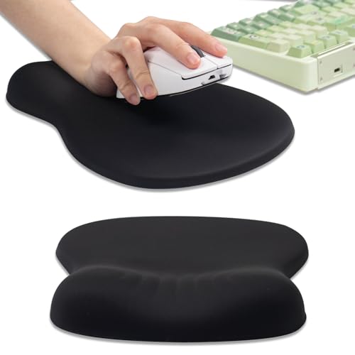Mouse Pad with Wrist Rest - Black Mousepad with Wrist Support, Ergonomic Mouse Pad with Wrist Rest for Mouse Gaming Laptop Work - color: black mouse pad