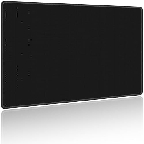NiHome Playmat Compatible with MTG Magic The Gathering, Solid Black | 24 x 14 Inch - Non-Slip Rubber Base, Stitched Edges, Card Zones & Protective Storage Sleeve
