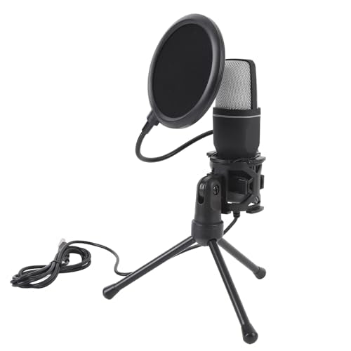Focket Gaming Microphone, Noise Cancellation RGB Lighting USB Microphone for PC Podcast with Tripod Stand for Streaming Podcast Studio Recording Video Calls Music Creation
