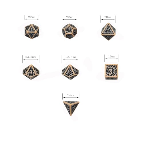 SmartDealsPro Retro Polyhedral Dice Sets with Pouches for D&D DND RPG MTG Dungeon and Dragons Table Board Roll Playing Games D4 D6 D8 D10 D% D12 D20 - color: 6-color Retro Sets 2