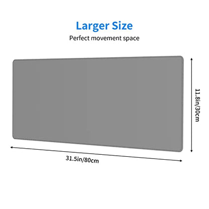 Gray Mouse Pad Extended Large Gaming Mousepad XL Big Long Oversized Desk Mat Stitched Edges 31.5 X 11.8 Inch for Home Office - color: Black13