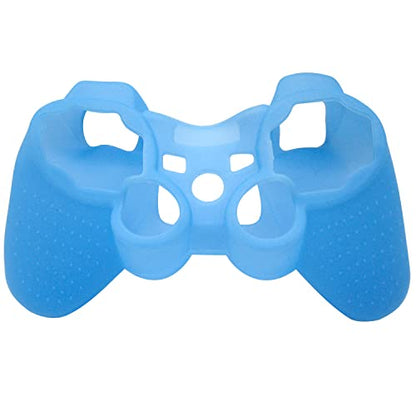 OSTENT Protective Silicone Gel Soft Skin Case Cover Pouch for Sony PlayStation PS2 PS3 Controller Color Blue - color: Blue
