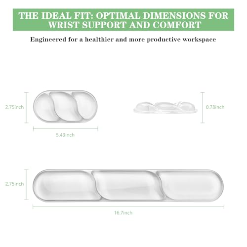 Keyboard and Mouse Wrist Rest, Silicone Gel Ergonomic Mouse Pad with Wrist Rest Set, Gaming Mousepad Arm Cushion Support for Computer Office Desk Accessories (Clear Gel White Set - 2) - color: Clear Gel White Set - 2
