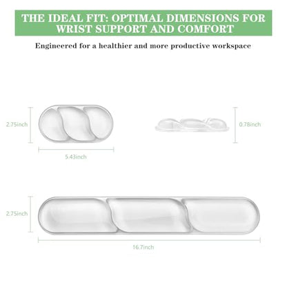 Keyboard and Mouse Wrist Rest, Silicone Gel Ergonomic Mouse Pad with Wrist Rest Set, Gaming Mousepad Arm Cushion Support for Computer Office Desk Accessories (Clear Gel White Set - 2) - color: Clear Gel White Set - 2