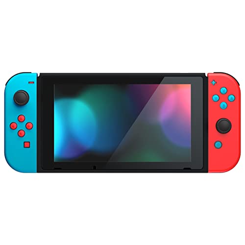 eXtremeRate Replacement Two-Tone Jelly Buttons for JoyCon, Red Blue & Clear w/Symbols Custom Controller ABXY Direction Home Capture + - Keys, DIY Action Face Buttons for Nintendo Switch & Switch OLED - color: Left Red & Right Blue & Clear