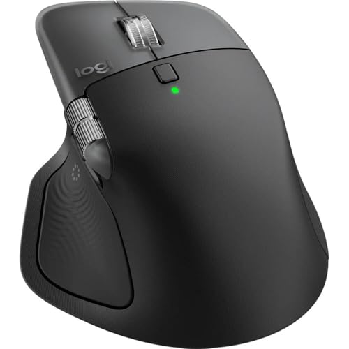 Logitech MX Master 4 for Mac, Ergonomic Bluetooth Mouse with Advanced Performance Haptic Feedback, Ultra-Fast Scrolling, USB-C Charging, MacOS, iPadOS, Windows - Space Black - color: Space Black