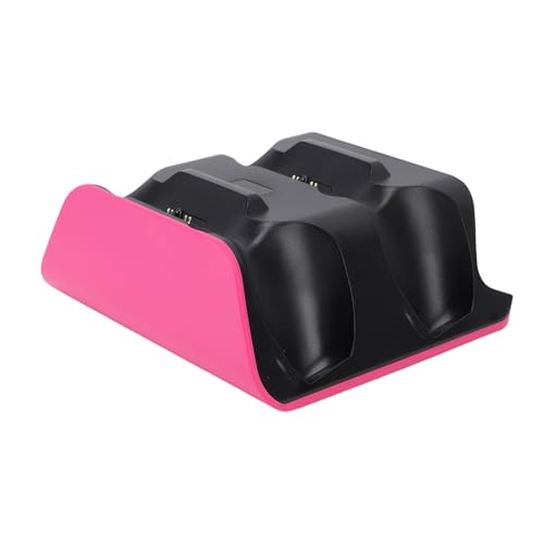 Controller Charging Station, Dual Game Console Charger Dock with Storage Stand, USB Cable, Pink Black for PlayStation Xbox - color: Pink Black