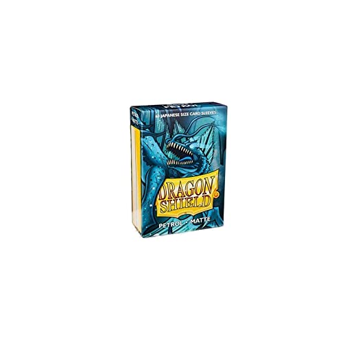 Dragon Shield | Japanese Size Card Matte Sleeves | 60 CT - Smooth & Tough Premium TCG Sleeves - Compatible with Yu-Gi-Oh, Naruto, Cardfight & Vanguard | Petrol - color: Petrol Matte