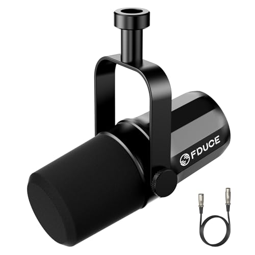 FDUCE XLR Dynamic Microphone for Vocal Recording, Podcasting, Gaming, Live Streaming&Broadcasting, All Metal Cardioid Mic, Voice-Isolating Technology SL40X - style: SL40X