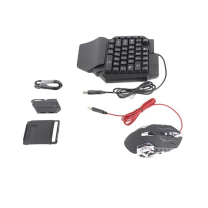 Diyeeni 35 Keys One Handed Mini Gaming Keyboard, BT 5.0 Portable Mechanical Keyboard for Mobile Phone Computer Laptop, RGB LED Gaming Keypad with Dual USB Ports and Mouse Converter for