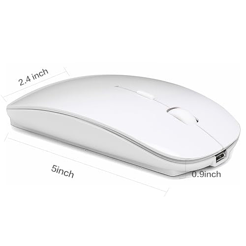 PEIBO Bluetooth Wireless Mouse for Laptop mac MacBook ipad MacBook air MacBook pro pc Desktop Computer Windows Chromebook Notebook (White) - color: WHITE