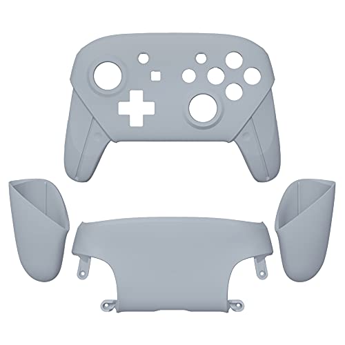 eXtremeRate New Hope Gray Faceplate Backplate Handles for Nintendo Switch Pro Controller, DIY Replacement Hand Grip Housing Shell Cover for Nintendo Switch Pro - Controller NOT Included - color: New Hope Gray