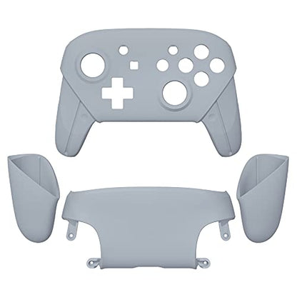 eXtremeRate New Hope Gray Faceplate Backplate Handles for Nintendo Switch Pro Controller, DIY Replacement Hand Grip Housing Shell Cover for Nintendo Switch Pro - Controller NOT Included - color: New Hope Gray