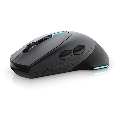 Alienware Wireless Gaming Mouse AW610M, 16000 DPI, 400 IPS, 7 Buttons | USB Wired, Optical Sensor, Programmable Controls, 1000Hz Polling, RGB Lighting, Dark Side of the Moon - color: AW610M - Dark Side of the Moon