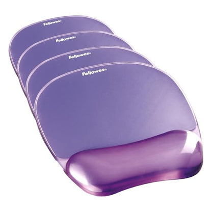 Fellowes Crystals Gel Mouse Pad with Wrist Rest - Purple (91441) (Pack of 4) - color: Purple, size: 9.1L x 7.9W inches (Pack of 4)