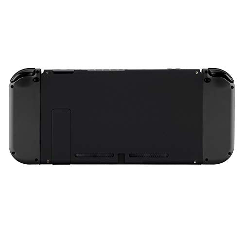 eXtremeRate Soft Touch Grip Black Console Back Plate DIY Replacement Housing Shell Case for Nintendo Switch Console with Kickstand – JoyCon Shell NOT Included - color: Black