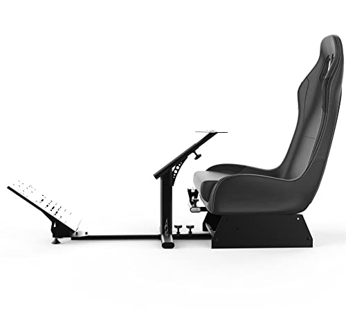 Sim Racing Cockpit with Seat | Compatible with G29 G920 G923 T248X T248 T300RS TX F458 T500RS| Easy to Install Racing Wheel Stand for PS5, Xbox, PC Gaming (Black/Black) - color: Black/Black
