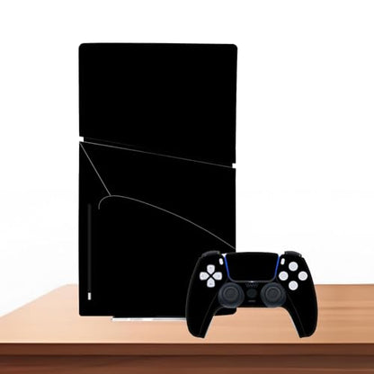 Console Skin Sticker Wrap Compatible with PS5 Slim Disc (Black) | Protective Vinyl Decal, Game Controller Cover - color: Black