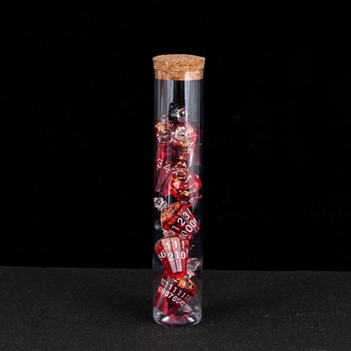 7PCS Potion DND Dice Set,Transparent Sharp Edge Die Set D&D RPG Polyhedral Dice,for Dungeons and Dragons TTRPG Games Roleplaying Games.(Red with Gold Foil) - color: Red With Gold Foil