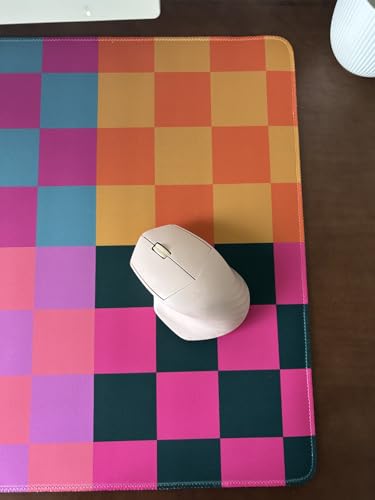 Checkered Desk Mat Pink Desk Matt for Desktop Desk Pad XXL Large Mouse Pad Deskmat Big Mousepad Keyboard Pad Mouse for Computer Cute Desk Accessories 31.5 X 15.7In - color: A6- Retro Checked