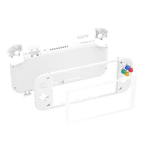 eXtremeRate White DIY Replacement Shell for Nintendo Switch Lite, NSL Handheld Controller Housing with Screen Protector, Custom Case Cover for Nintendo Switch Lite [Console NOT Included] - color: White