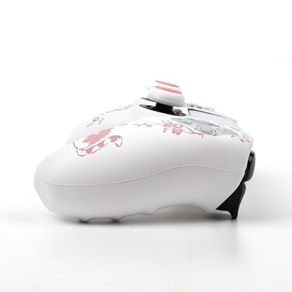 Cat Among Blossoming Branches Controller Skin Cover Compatible with PS5/Playstation 5 Controller, RALAN Protector Case Customised Thumb Grip - color: Cat White Pink