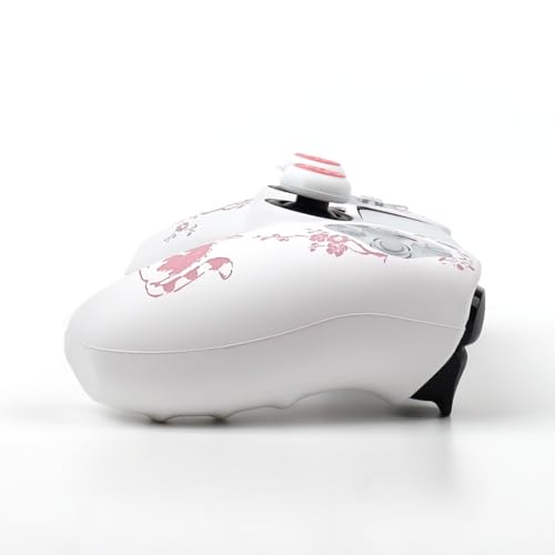 Cat Among Blossoming Branches Controller Skin Cover Compatible with PS5/Playstation 5 Controller, RALAN Protector Case Customised Thumb Grip - color: Cat White Pink