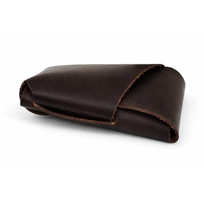 Full Grain Leather Playing Card Holder for Standard Deck, Handmade Leather Poker Card Case, Travel Playing Card Storage Organizer, Deck Protector Wallet, 5.1 x 3.5 x 0.7 Inch, Brown