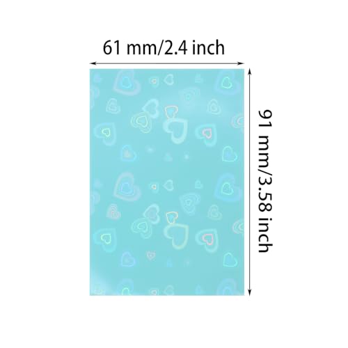 ONLYKXY 100pcs Soft Clear Plastic Heart Glitter Bag Storage Pouch Laser Sleeve Cover Pocket Holder Holographic Photo Protector Top Loader for 3in Trading Card Coin Jewelry (Green) - color: Green