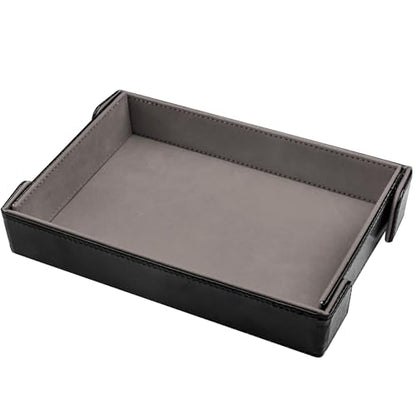 SIQUK Magnetic Folding Dice Tray Rectangle Dice Rolling Tray PU Leather Trays Foldable Holder Rolling Mat Storage Box for D&D RPG Games, Gray - color: Gray