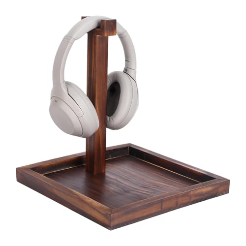 PH PandaHall Wood Headphone Holder, 10.6 inch High Headset Stand for Desk Game Controller Stand Headphone Organizer Rack for Desk Computer Cubicle Game Hardware Gifts Gaming Setup Video Gaming Room