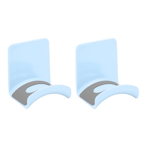 uxcell Headphone Stand, 2 Pcs ABS Headset Holder Adhesive Headphone Holder Hook Mount Headphone Hanger Hook Under Desk for Gaming Headphones Earphones Cables, Blue(Wall-Mounted) - color: Blue