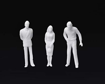DS. DISTINCTIVE STYLE 100Pcs 1:50 Scale Figures Unpainted Assorted Poses Miniature 1/4 Scale Model People for Architectural Layout Project O Scale Model Trains Railroads Home Bonsai Decor