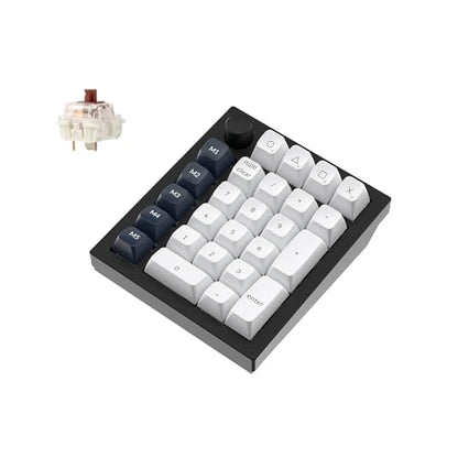 Keychron Q0 Max Wireless Custom Mechanical Numpad, 2.4 GHz/Bluetooth 5.1/Wired QMK Number Pad, RGB Hot-Swappable with Gateron Brown Switch for Laptop Mac Windows Linux - Black - color: Gateron Jupiter Brown Switch-Black