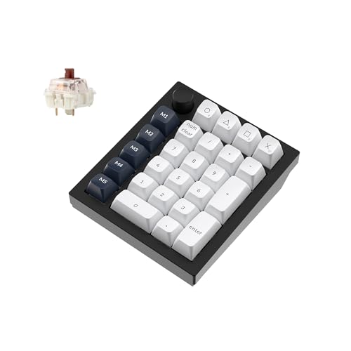 Keychron Q0 Max Wireless Custom Mechanical Numpad, 2.4 GHz/Bluetooth 5.1/Wired QMK Number Pad, RGB Hot-Swappable with Gateron Brown Switch for Laptop Mac Windows Linux - Black - color: Gateron Jupiter Brown Switch-Black