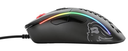 GLORIOUS Model D- (Minus) Wired Gaming Mouse - 61g Superlight Honeycomb Design, RGB, Ergonomic, Pixart 3360 Sensor, Omron Switches, PTFE Feet, 6 Buttons - Matte Black