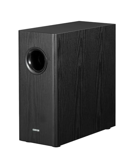 Edifier T5s Powered Active Subwoofer with 70W RMS, 8" Long-Throw Woofer, Deep Bass (35Hz) Speaker, Built-in Amp, Low Distortion, Phase Selector & Energy-Efficient for Home & Studio Audio, Black - color: Black