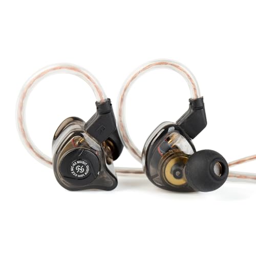HiFi IEM for Gaming, CCZ MC02 in Ear Monitors, Clear Crystal Sound Gaming Earbuds, 10mm 1DD Wired Headphones with Patented IEMS Ear Tips for Computer Laptop School Students (Dark Black, With Mic) - color: Dark, size: With Mic, style: With Mic