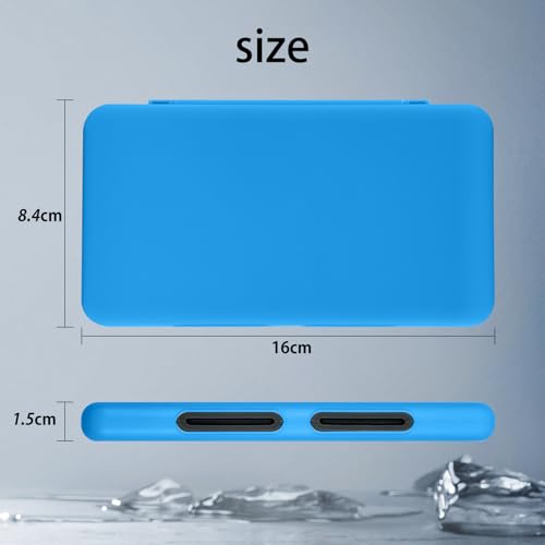 ONETIAOLONG Switch Game Case Holder for Switch 2 & OLED & Lite with 24 Cartridge Slots and 48 Micro SD Card Storage with Magnetic Closure,Protective Hard Shell and Soft Lining for Easy carrying - color: Sky Blue, style: 24-slots