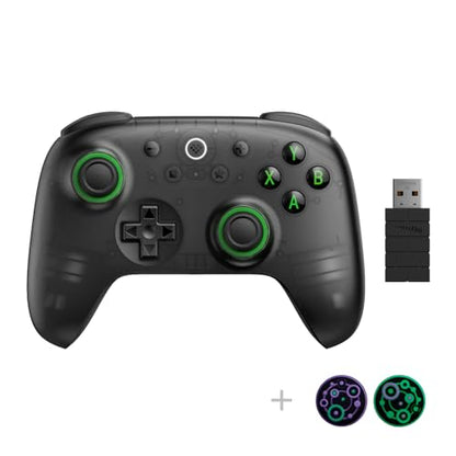 8Bitdo Ultimate 2C Hall Effect Joysticks and Hall Triggers Wireless Controller for Windows PC and Android, with Remappable L4/R4 Bumpers, Turbo function & Rumble vibration (Transparent Black) - color: Transparent Black, size: Ultimate 2C