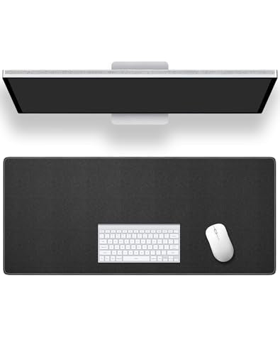 ALOANES Large Gaming Mouse Pad with Non-Slip Rubber Base,Stitched Edge,Desk mat for Laptop,Computer & PC, Wristing Pad for Gamer,Office & Home,Classic Black XXL 15.74''x35.43''x0.12'' | Black Large Cloth Fabric Mousepad for Keyboard, Computer Gaming 3XL 3