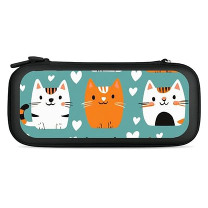 Hard Shell Travel Case Compatible with Switch, Portable Protective Carrying Bag with 15 Game Cartridges, Cats Lovers Games Accessories - color: Color(83)