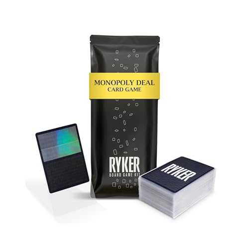 Ryker | Compatible with Monopoly Deal Card Game, Protector Sleeve Kit | PVC and Acid Free | Clear Protectors Top loaders for Card Games | Standard American Size | (110 Qty) (56 x 87 mm)
