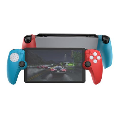 Split Protective Case Controller Silicone Case Cover for PlayStation Portal Console Silicone Scratch Resistant Cover Case Protective Skin Cover (Red/Blue) - color: Red/Blue