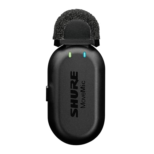 Shure MoveMic One - Pro Direct to Phone Wireless Lavalier Microphone for iPhone & Android, Bluetooth Mini Mic, 24 Hours Charge, Quick Set Up, IPX4, Compact & Portable Clip Lav (MV-ONE-Z7) - style: Single Channel