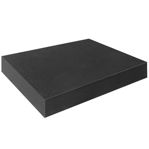 Black Polyurethane Foam Inserts for Cases, 16 x 12 x 3 Inch, Cuttable Packing Padding for Tool Box, Camera, Crafts and Storage - size: 16x12x3inch